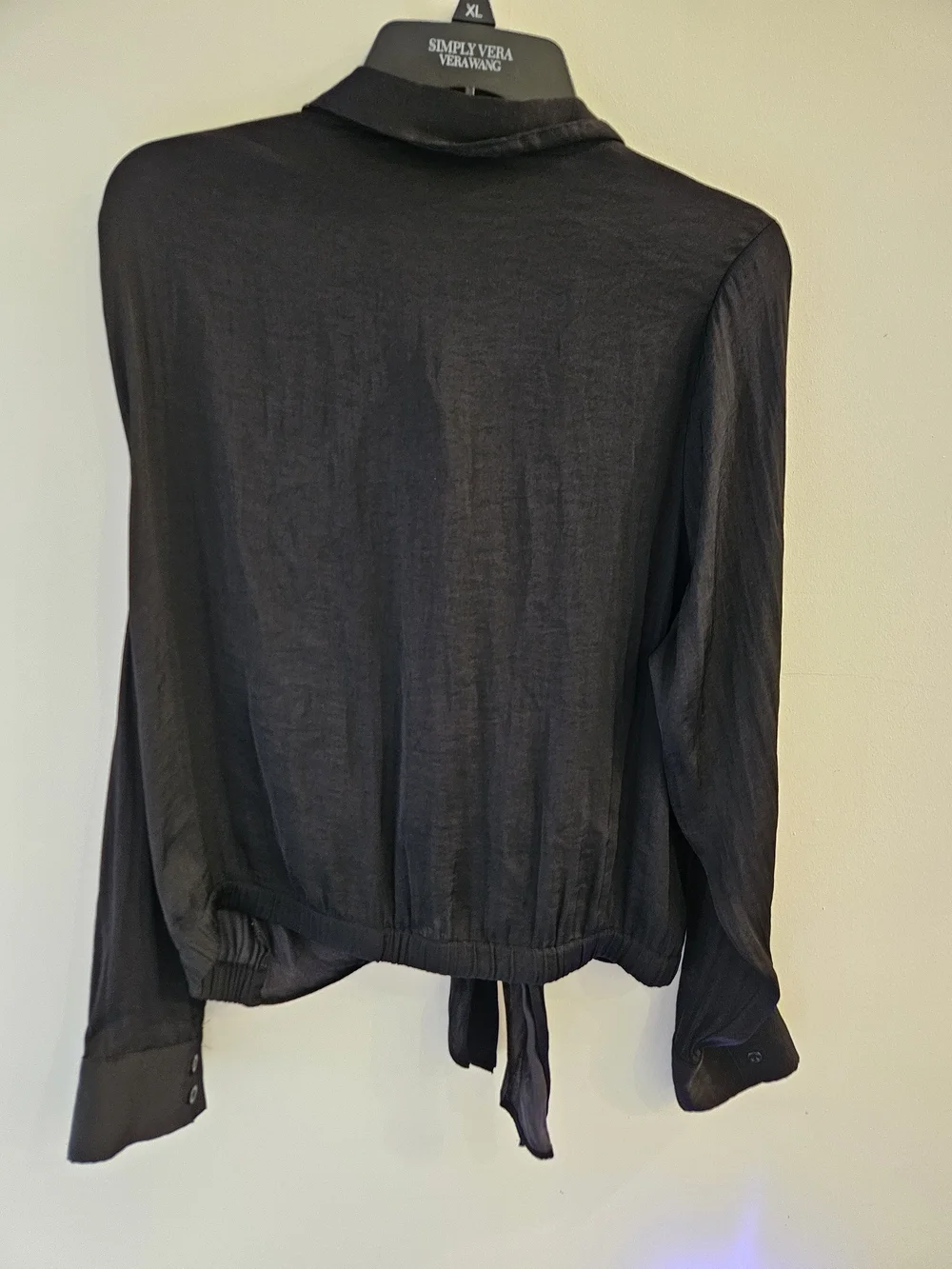 Simply Vera by Vera Wang Black Tie-Front Button Down Shirt - Picture 3 of 7